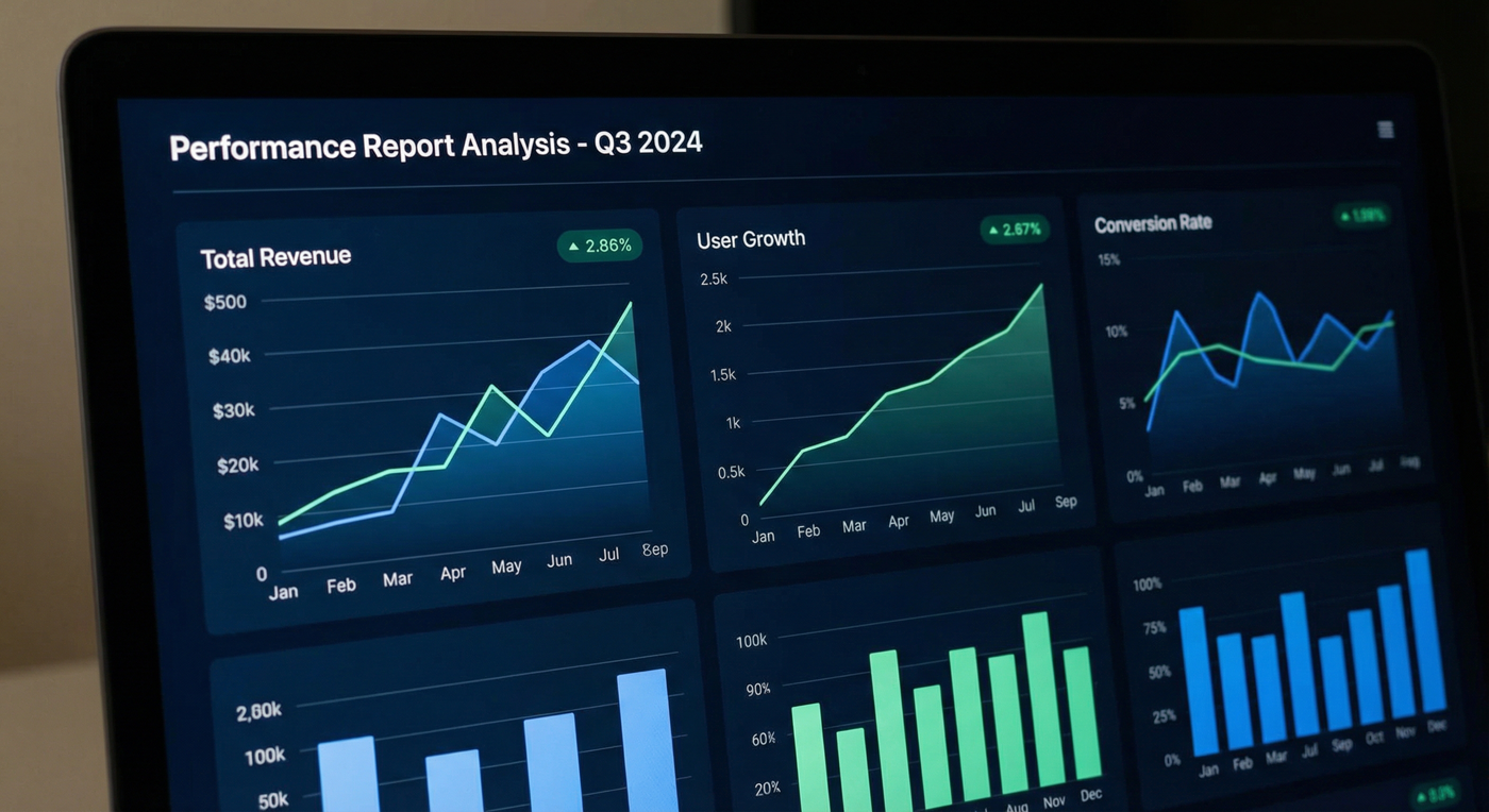 パフォーマンスレポートのグラフ分析画面