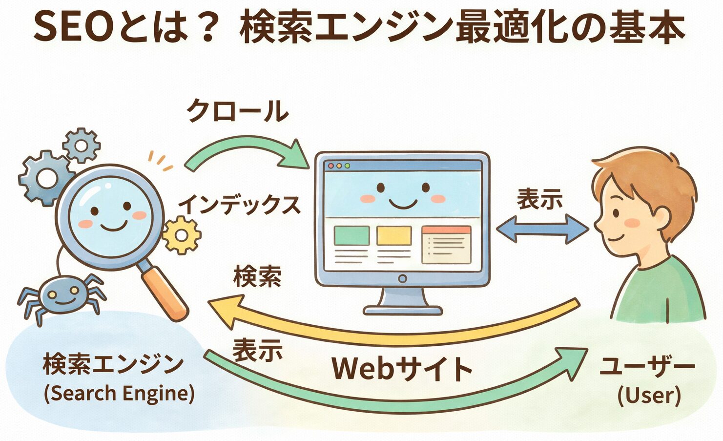 SEOの基本概念を示す図解