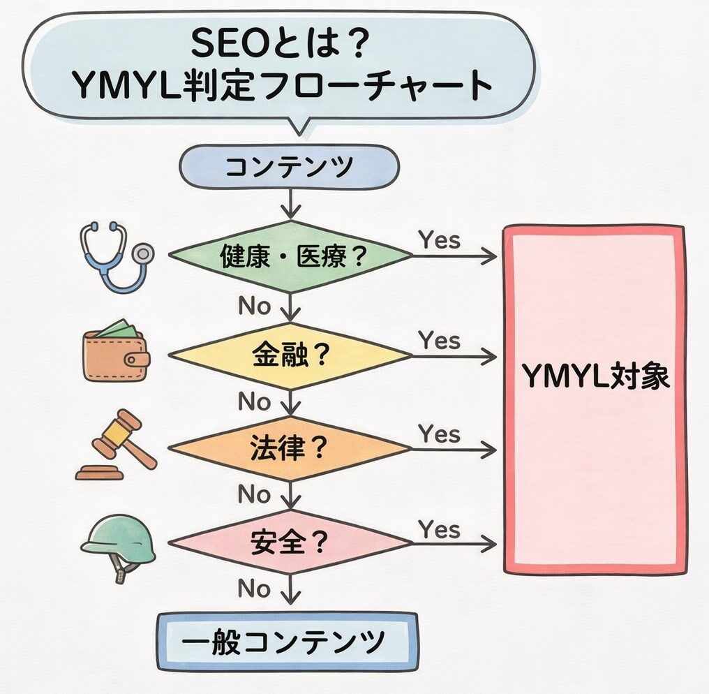 YMYLコンテンツの判定フローチャート