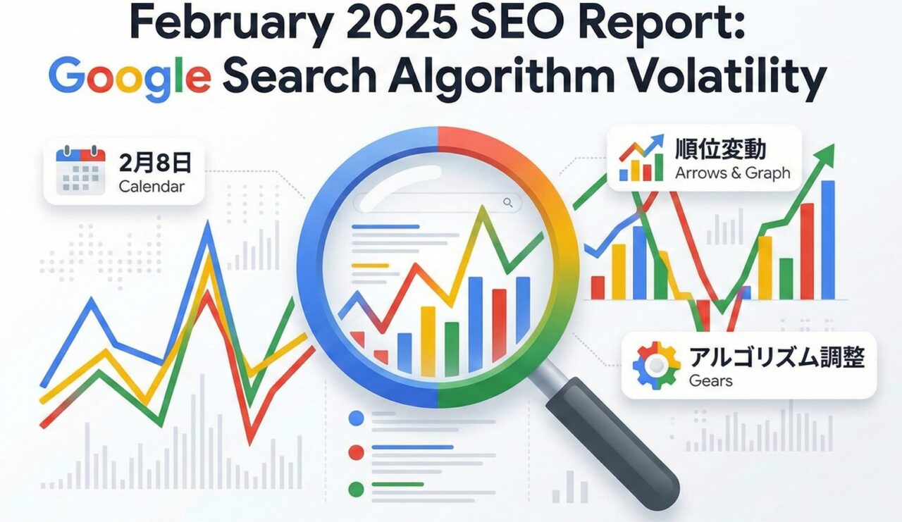 Google検索アルゴリズムの変動を示すイメージ図