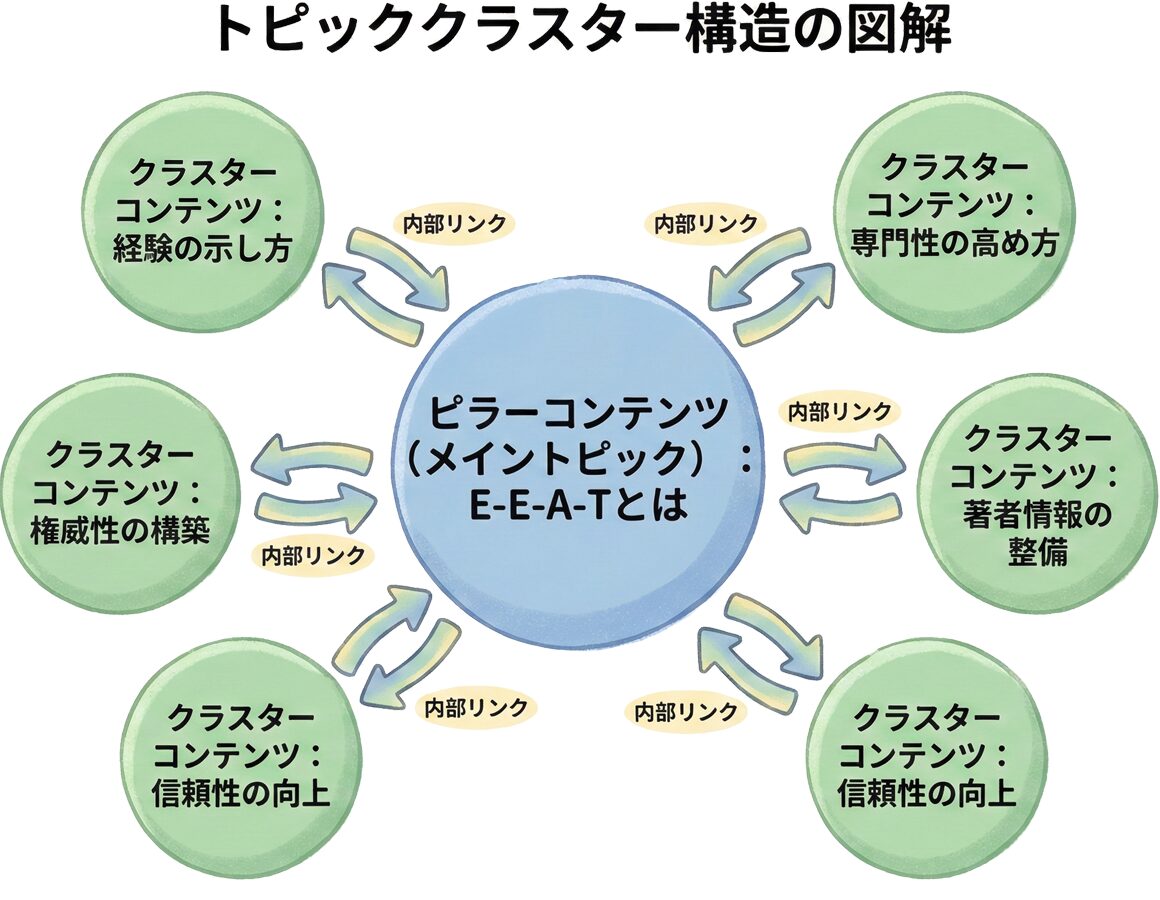 トピッククラスター構造の概念図