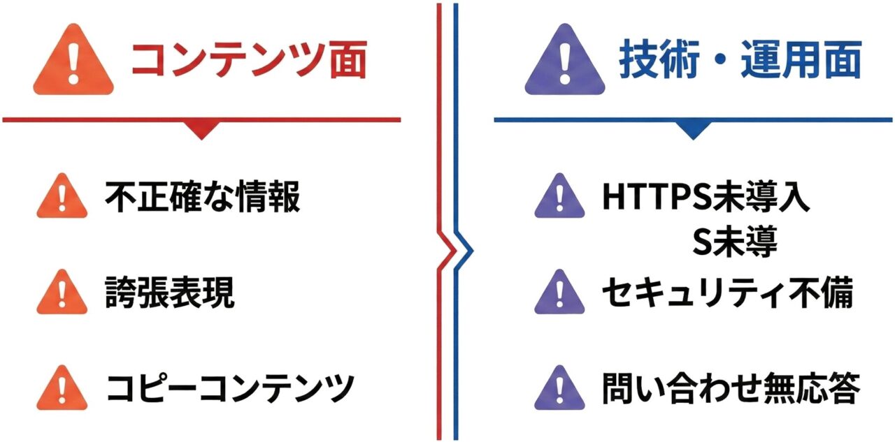 信頼性を損なう要因の分類図