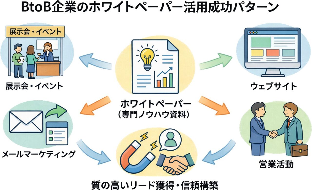 BtoB企業のホワイトペーパー活用成功パターンの図解